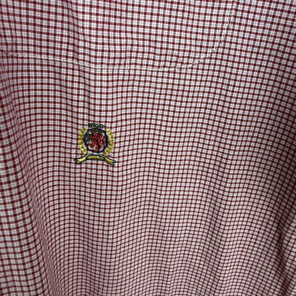 Tommy Hilfiger Red and Blue Casual Button Down Shirt